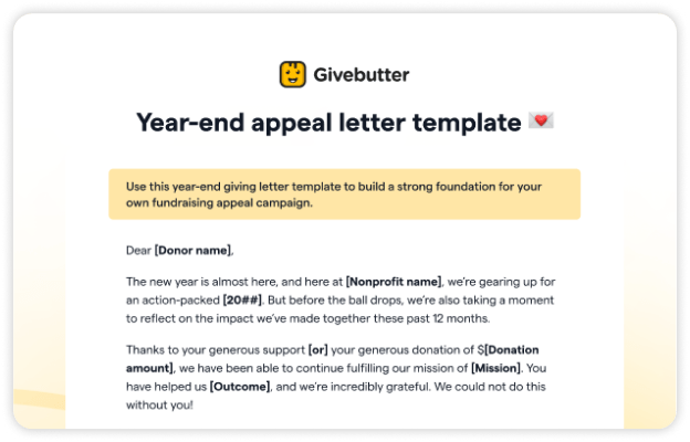 Year-end appeal template image
